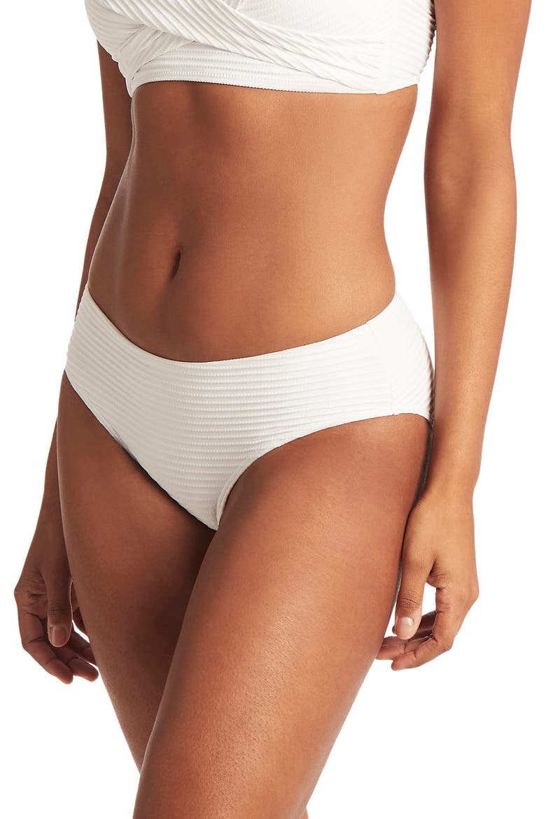 Textured Bikini Bottoms, Main, color, WHITE