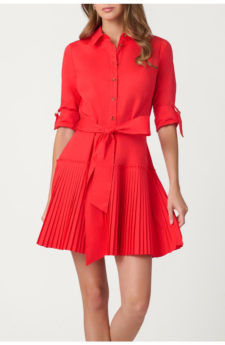 Shoshanna Cotton Poplin McLean Dress, Main, color, Tomato