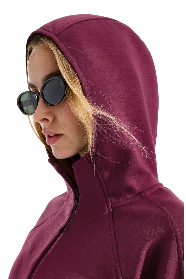 Jaida FlashDry-XD Half Zip Hoodie, Alternate, color, BURGUNDY CRUSH