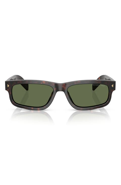57mm Polarized Rectangular Sunglasses