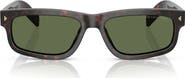 Prada 57mm Polarized Rectangular Sunglasses