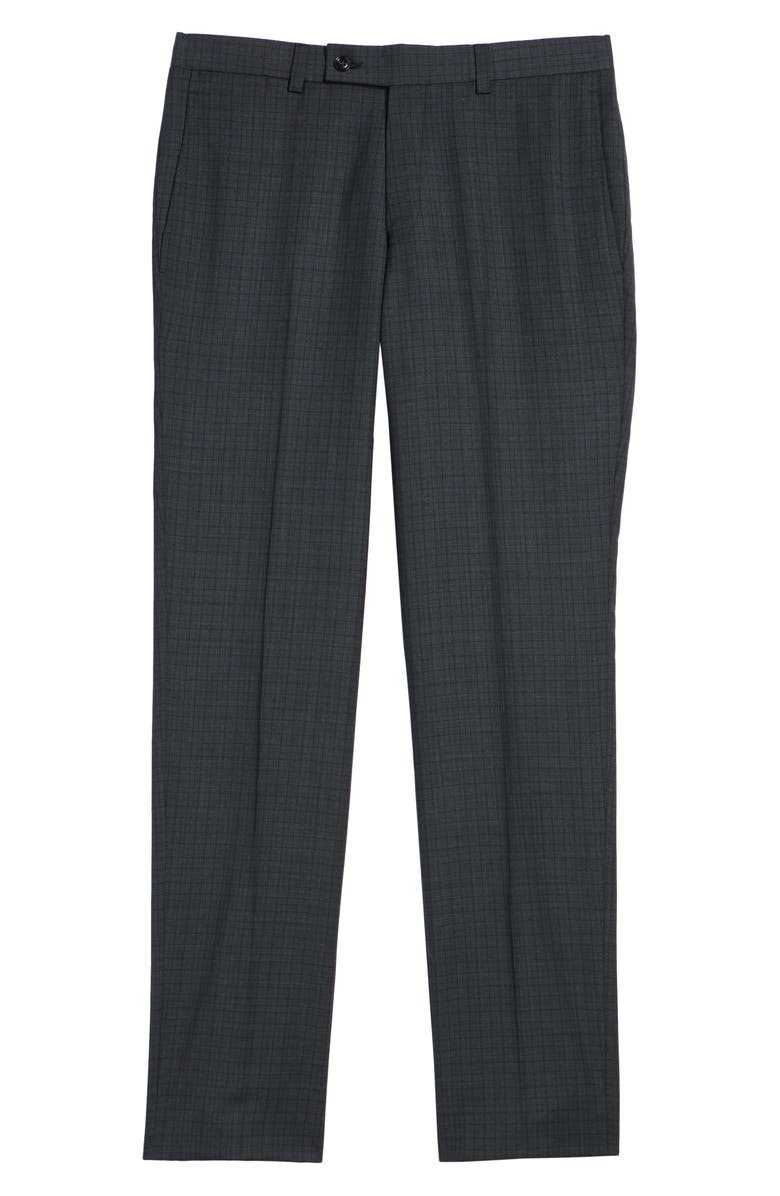 Ted Baker London Jefferson Flat Front Check Wool Trousers, Alternate, color, 