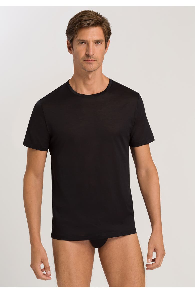 Cotton Sporty Crew Neck Cotton T-Shirt, Alternate, color, Black