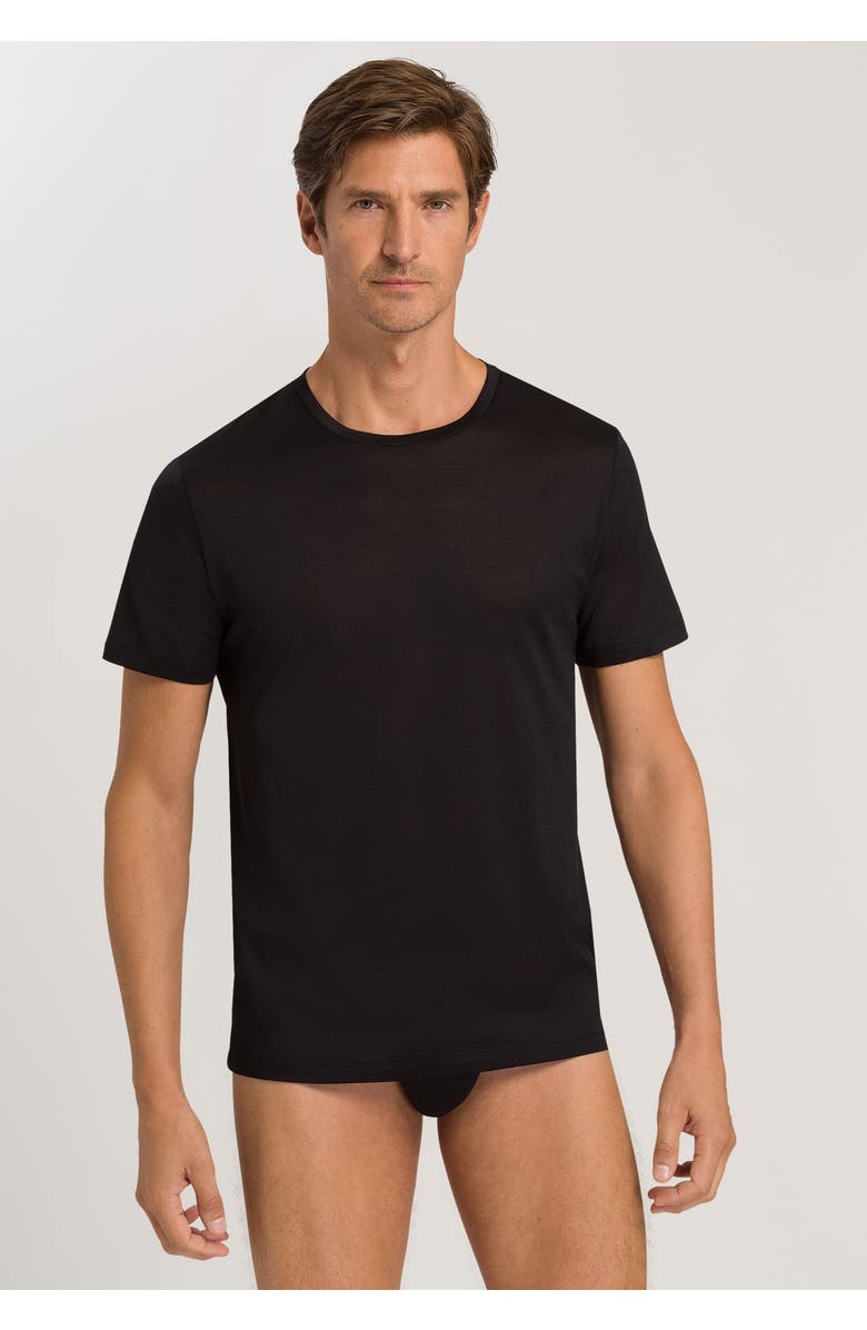 Hanro Cotton Sporty Crew Neck Cotton T-Shirt, Alternate, color, Black