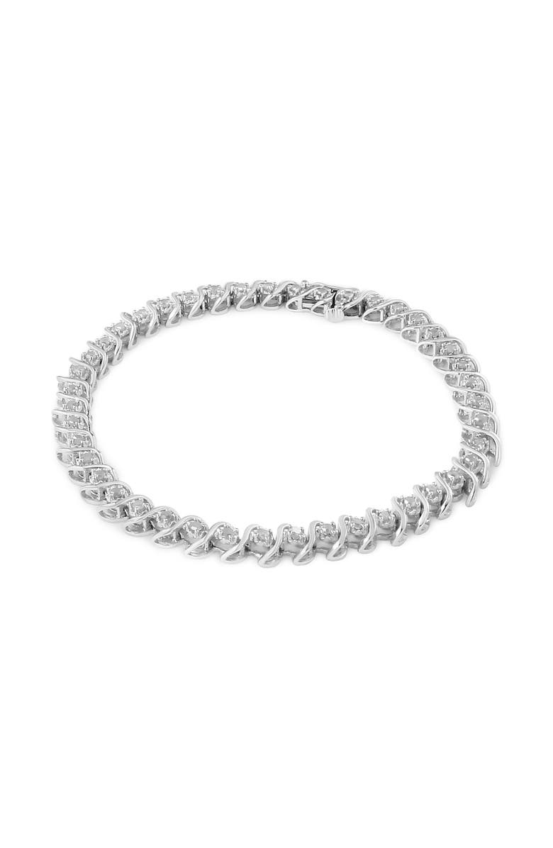 Haus of Brilliance Silver 1.0 Cttw Round Miracle-Set Diamond Tennis Bracelet, Alternate, color, White