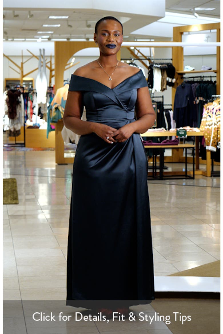 Off the Shoulder Satin Gown video