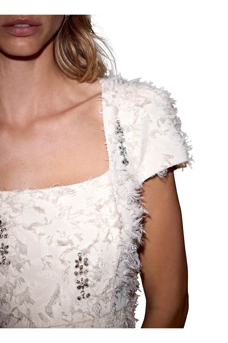 Embellished Jacquard Midi Dress, Alternate, color, Ivory