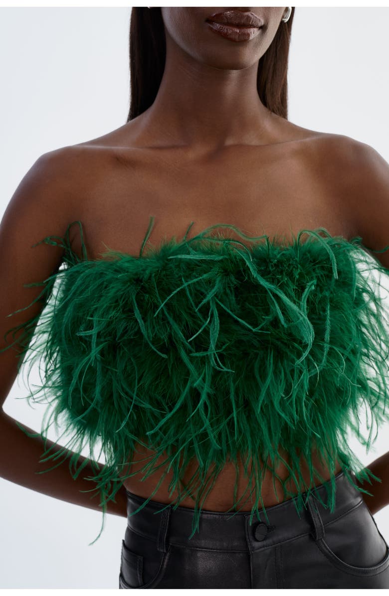 LAMARQUE Zaina | Feather Bustier, Alternate, color, Bottle Green