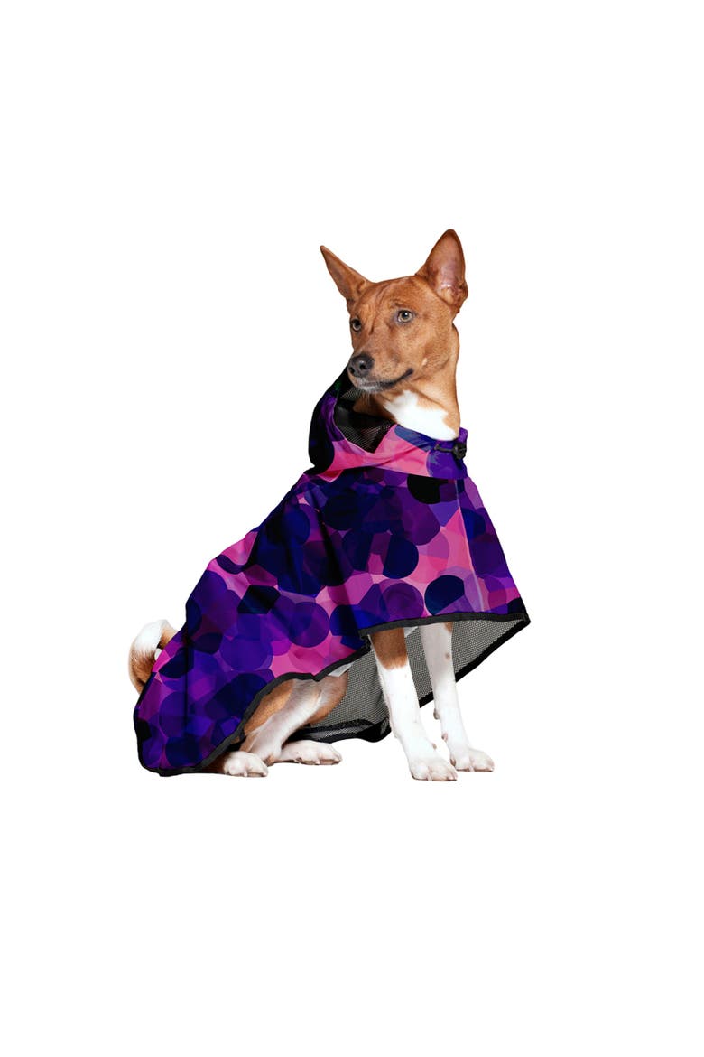 Dog Rain Poncho City Lights, Alternate, color, Purple