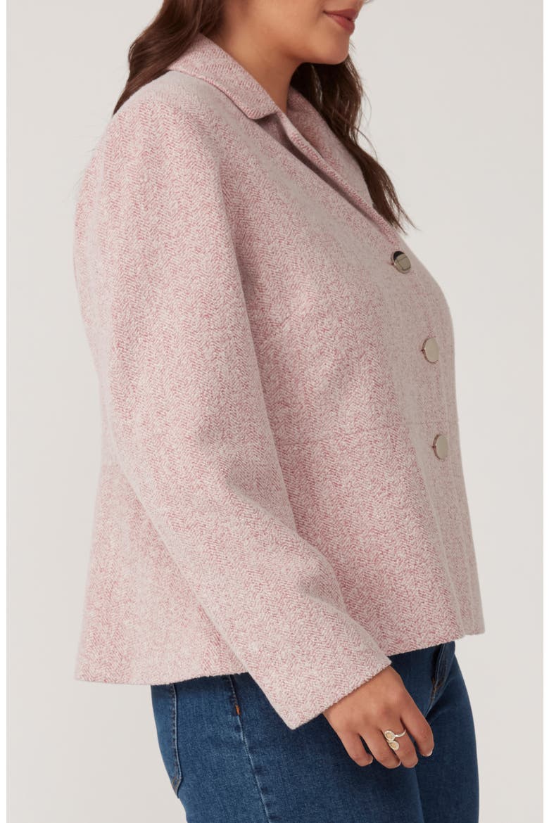 Herringbone Tweed Jacket, Alternate, color, DUSTY PINK