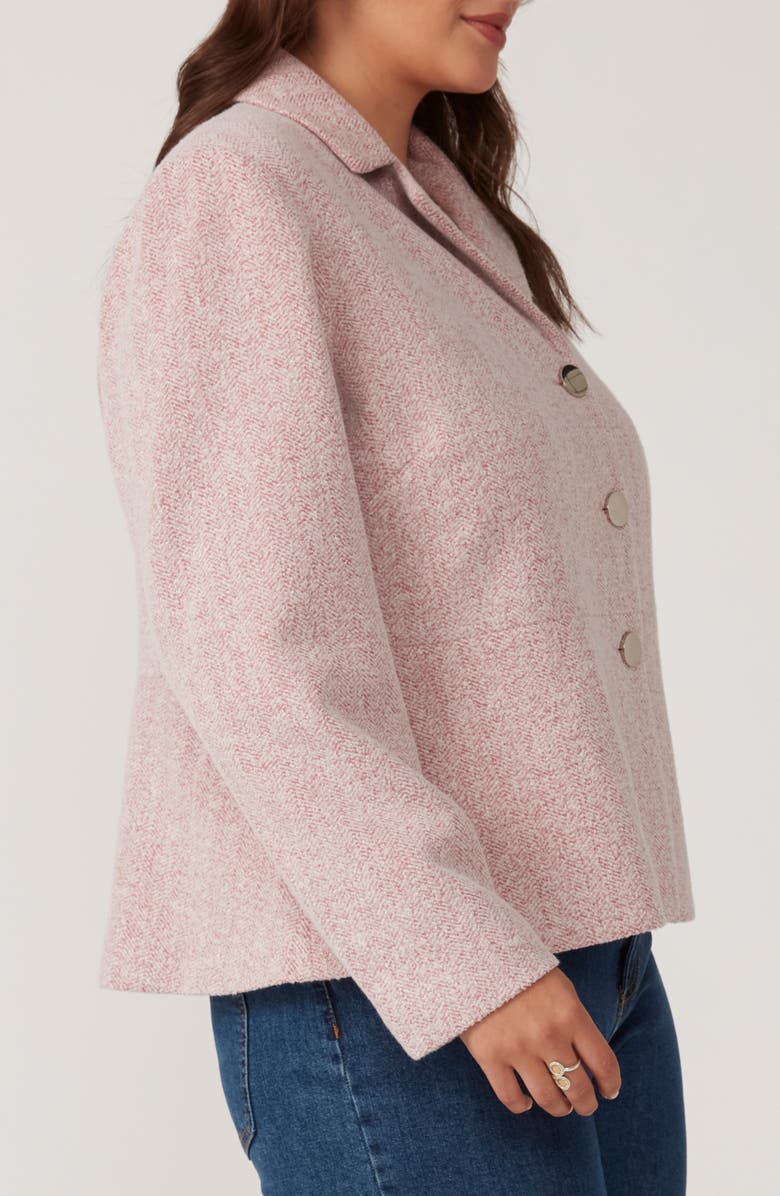 Estelle Herringbone Tweed Jacket, Alternate, color, Dusty Pink