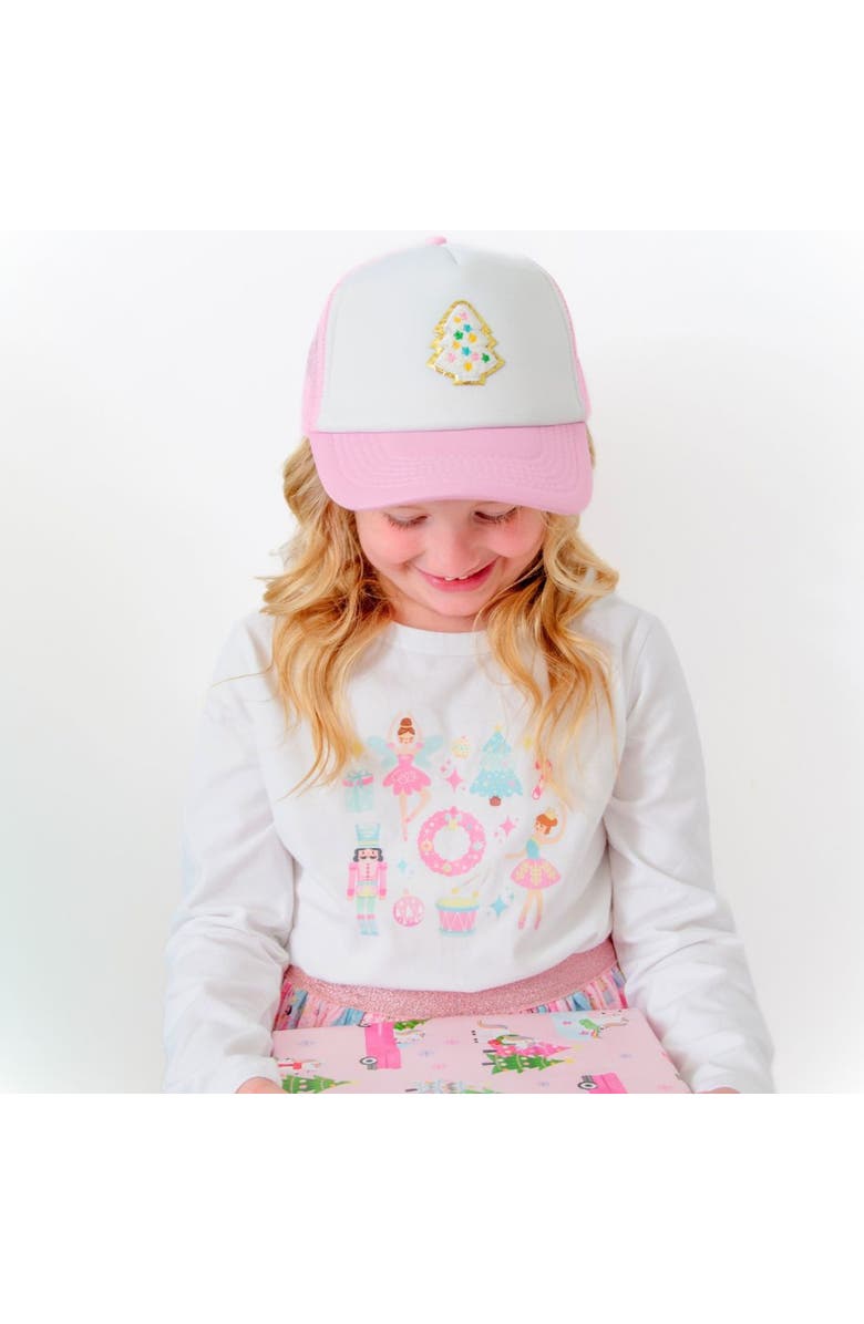 Sweet Wink Pastel Christmas Tree Patch Trucker Hat, Alternate, color, 