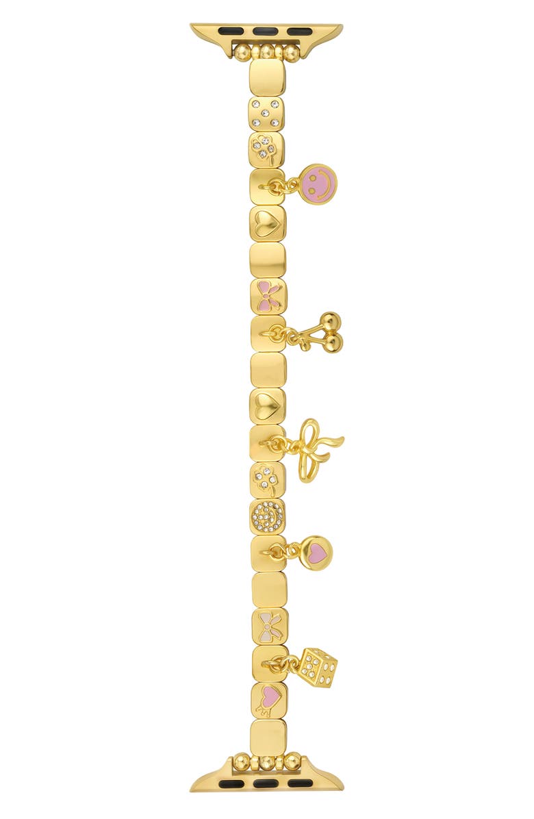 BCBG Charm Link Apple Watch<sup>®</sup> Watchband, Main, color, Gold