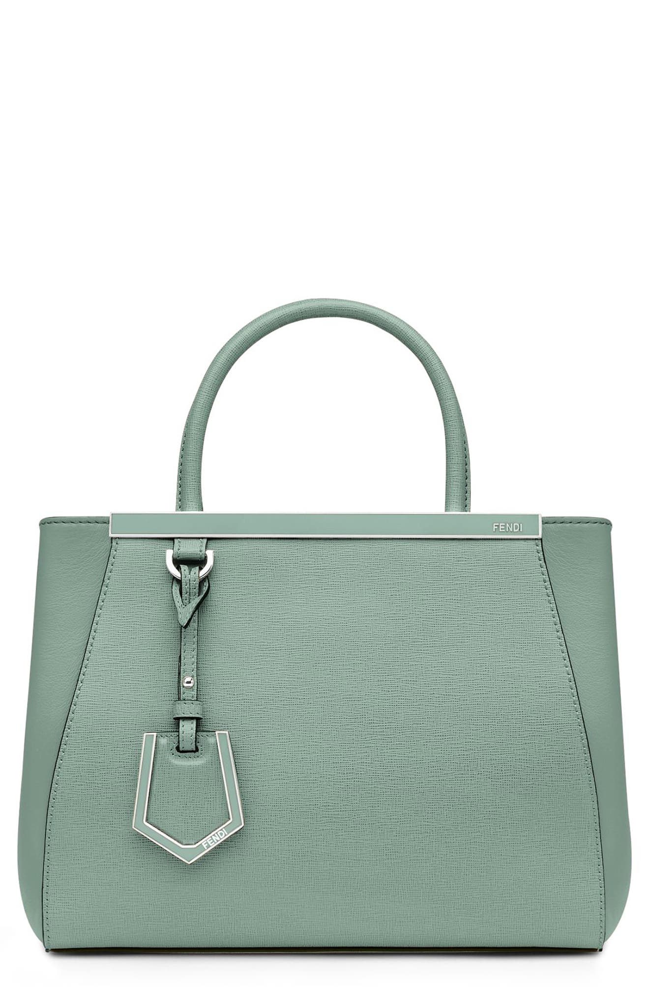 Fendi 'Petite 2Jours Elite' Leather Shopper, Main, color, 