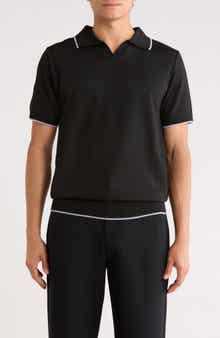 TOM BAINE Johnny Collar Knit Polo Sweater