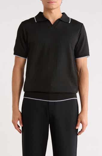 TOM BAINE Johnny Collar Knit Polo Sweater