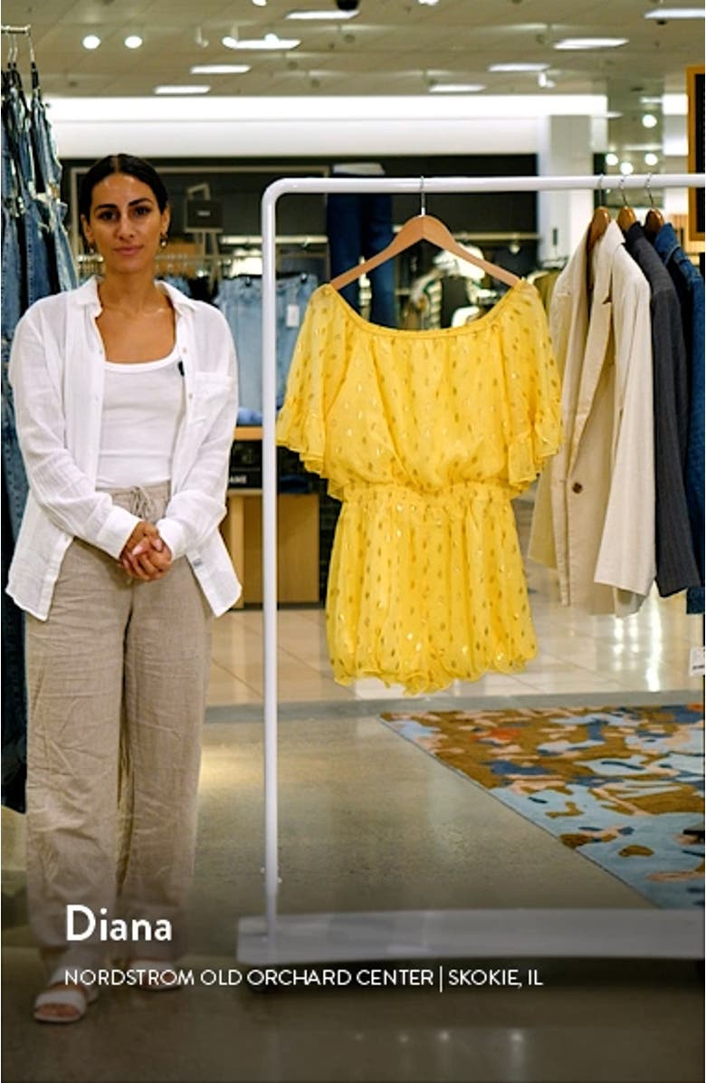 Off the Shoulder Chiffon Romper, sales video thumbnail