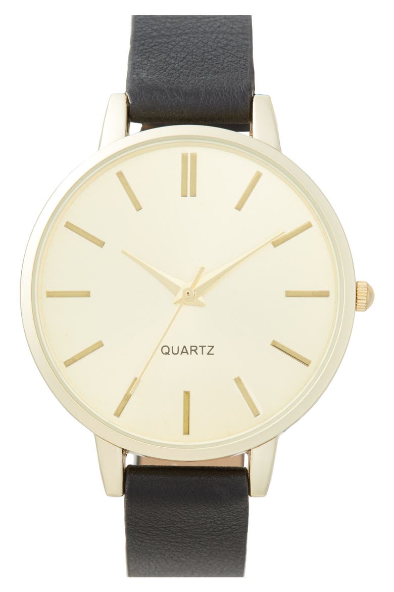 Round Face Watch, 35mm, Main, color, BLACK/ GOLD