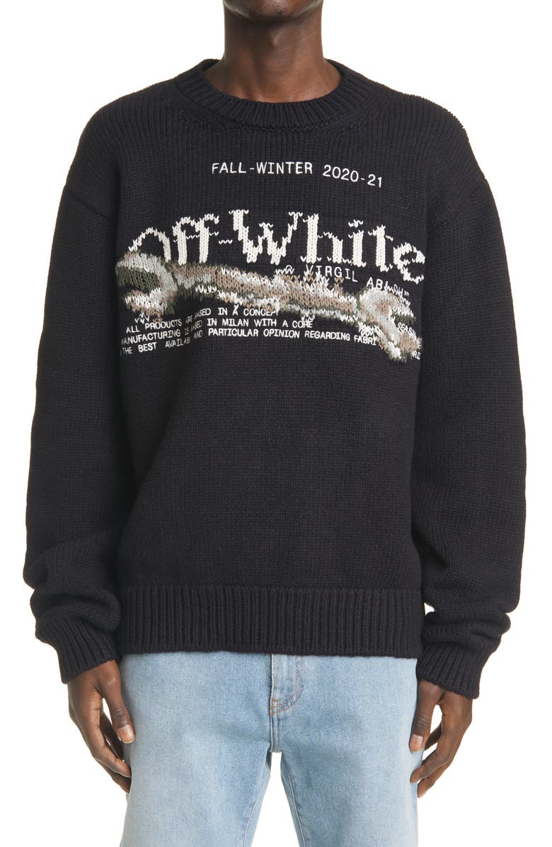 Off-White Pascal Tool Intarsia Wool Blend Sweater, Main, color,