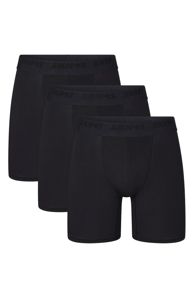 SKIMS 3-Pack 5-Inch Stretch Modal Boxer Briefs, Main, color, Obsidian