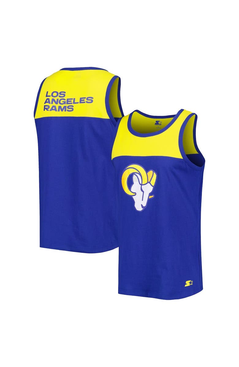 STARTER Men's Starter Royal/Gold Los Angeles Rams Team Touchdown Fashion Tank Top, Main, color, Royal