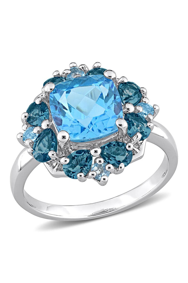 Sterling Silver Blue Topaz Ring, Main, color, BLUE