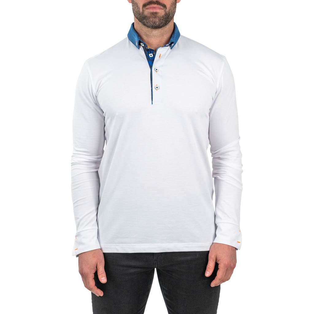 Maceoo Men's Newton Solid Polo Shirt In White