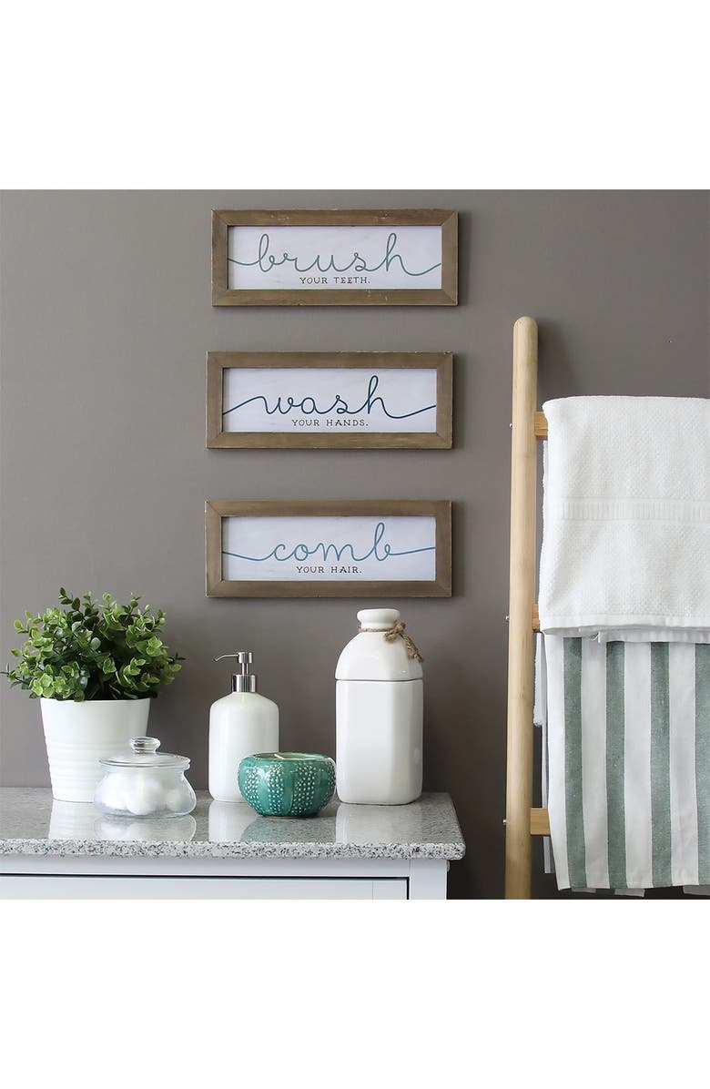 STRATTON HOME DECOR Bathroom Wall Art - Set of 3, Alternate, color, 