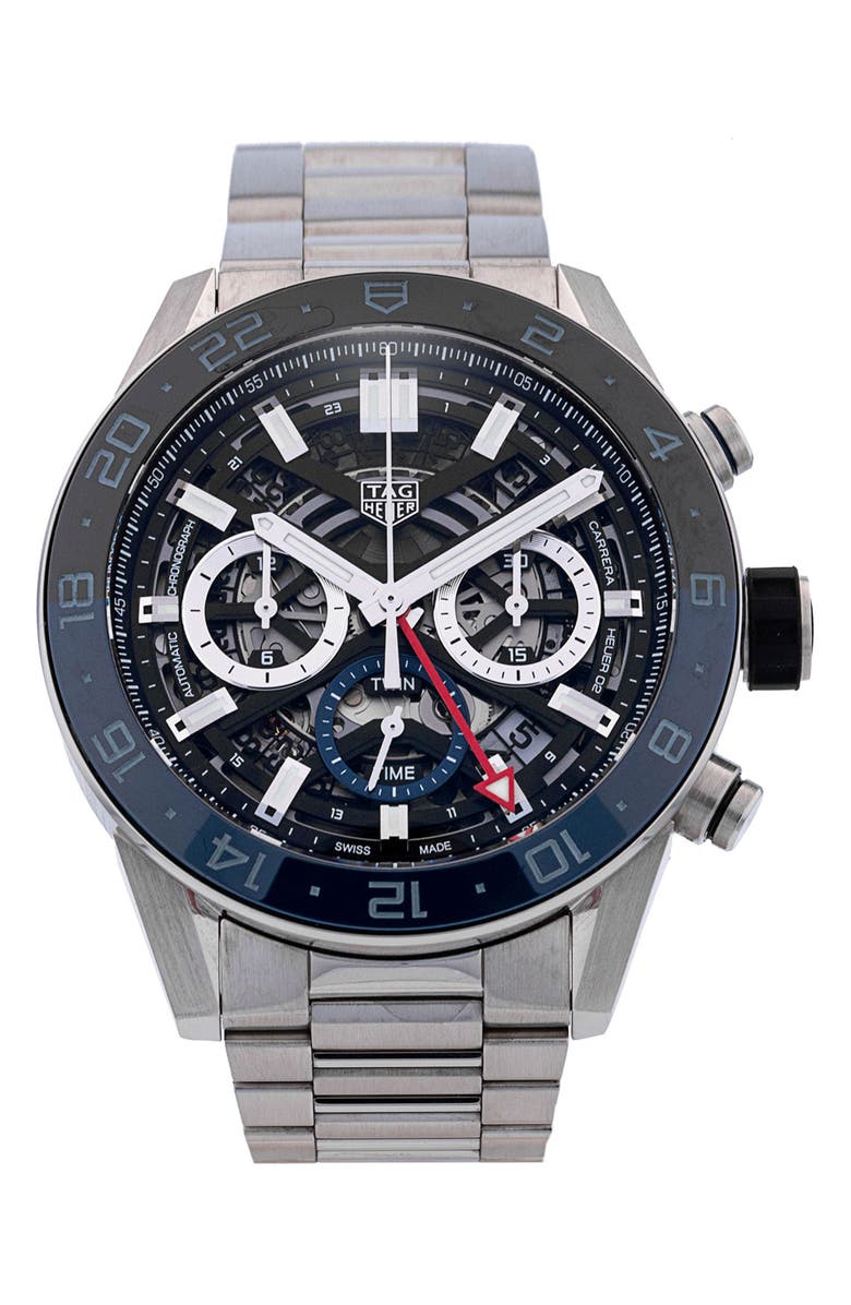 Watchfinder & Co. Tag Heuer Preowned 2022 Carrera CBG2A1Z.BA0658 Automatic Chronograph Bracelet Watch, 45mm, Main, color,