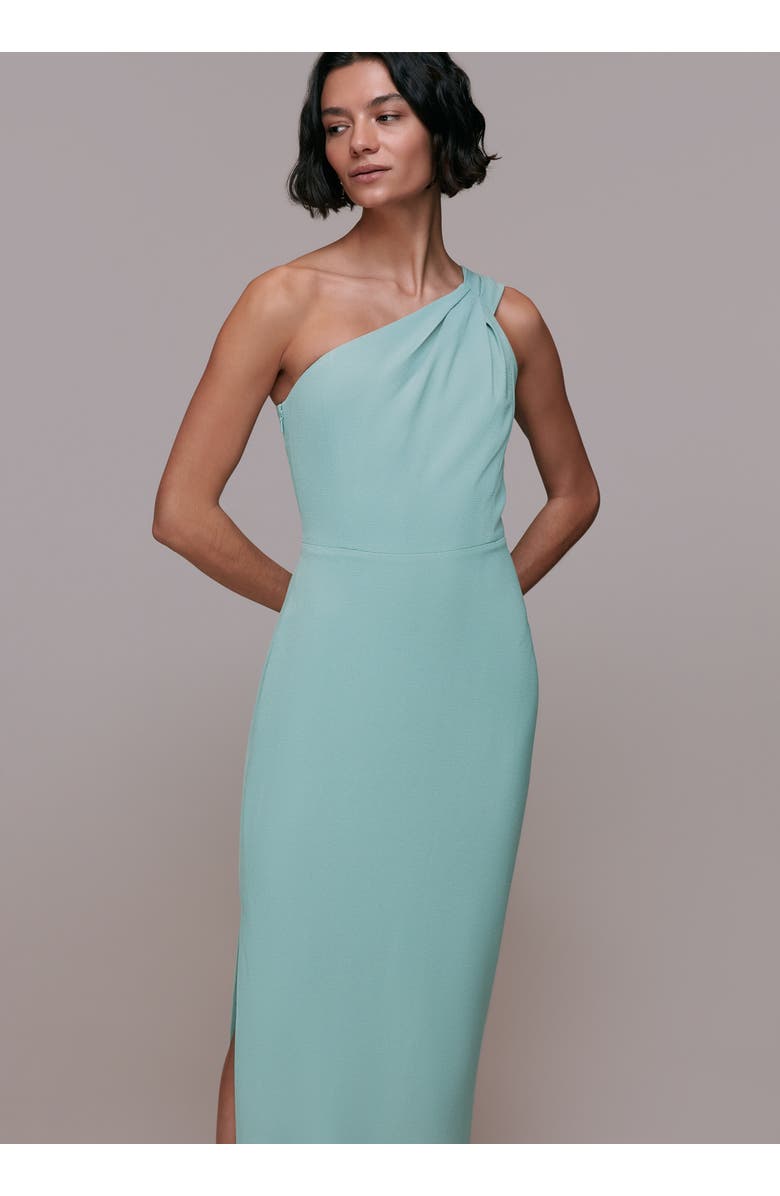 Whistles Bethan One Shoulder Maxi Dress, Alternate, color, Sage Green