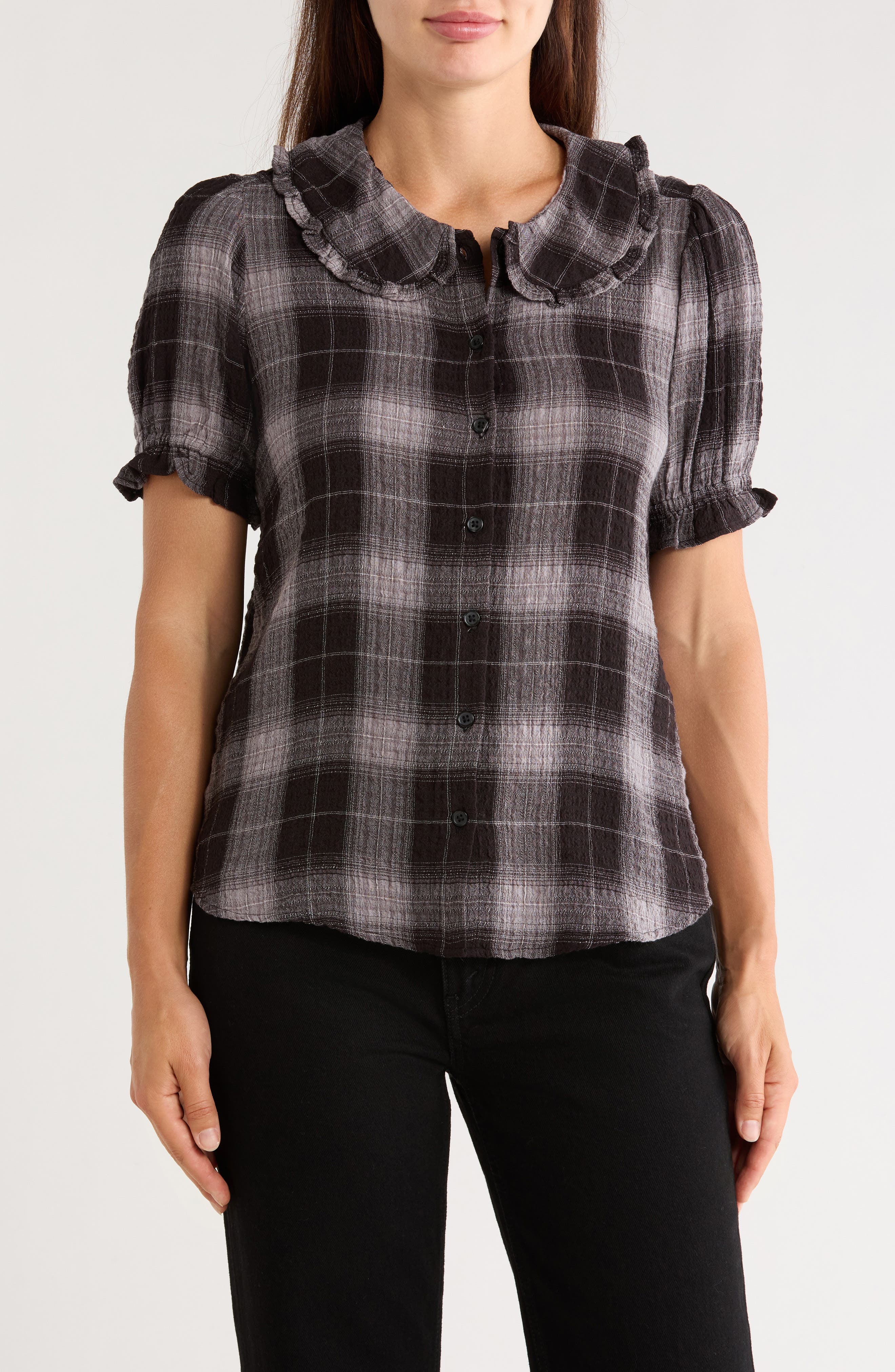 Plaid Peter Pan Collar Shirt