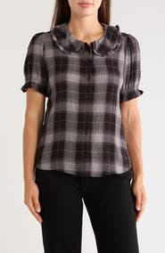 Trove New York Plaid Peter Pan Collar Shirt