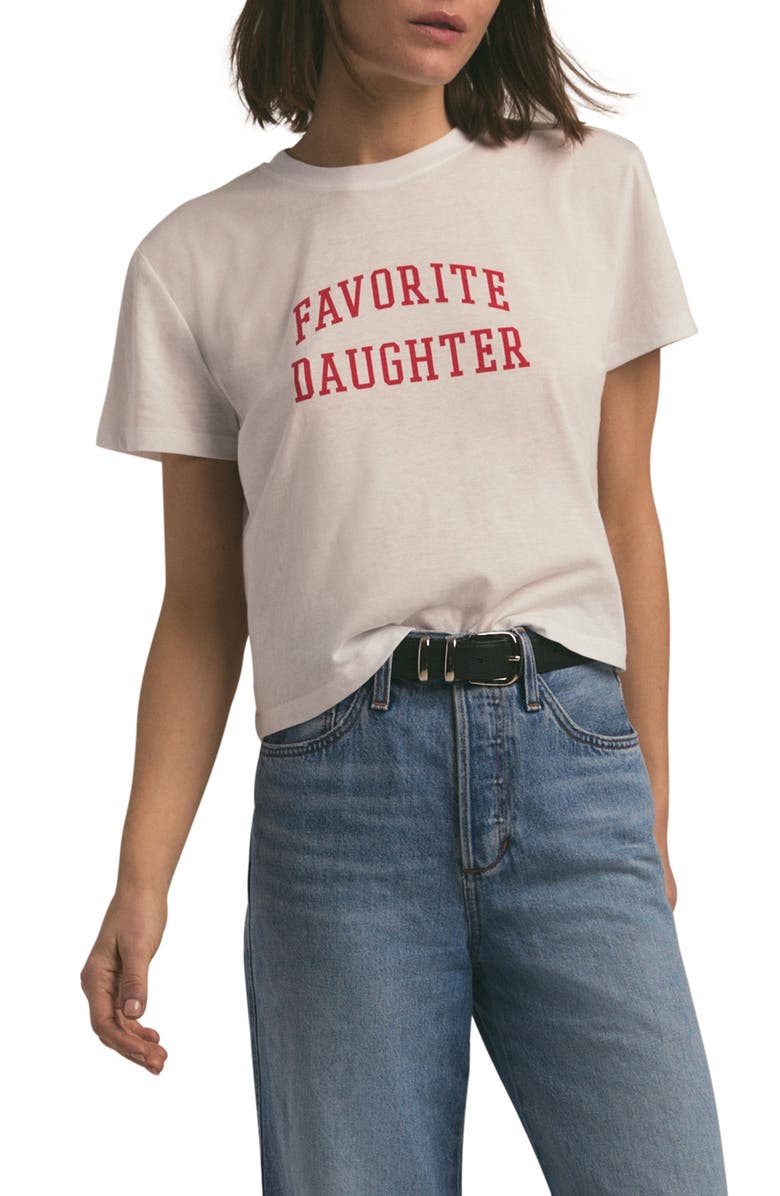 Favorite Daughter Cropped Collegiate Tee, Main, color, White Rouge
