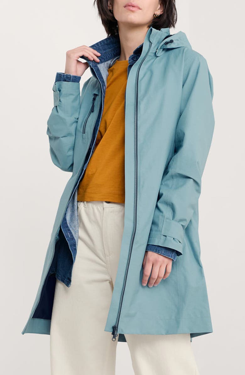 Seasalt Cornwall Coverack Waterproof Organic Cotton Blend Coat, Main, color, Hail