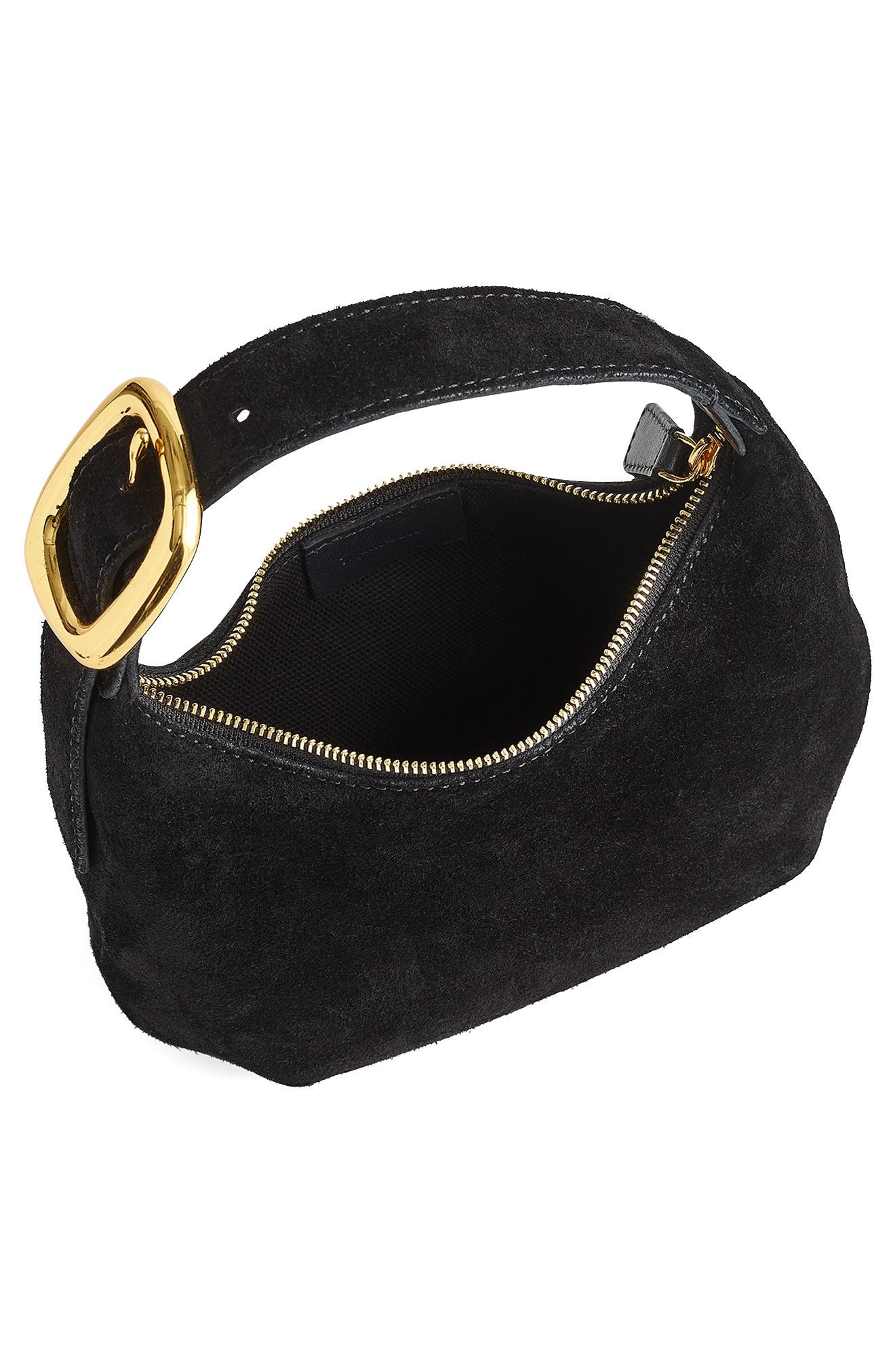 Madewell The Mini Oiled Suede Bag, Alternate, color, True Black