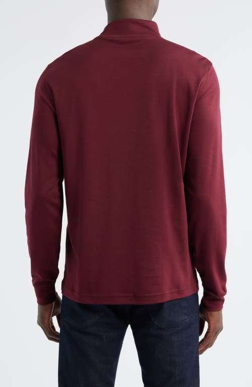 Scott Barber Pima Cotton Interlock Mock Neck Top In Burgundy