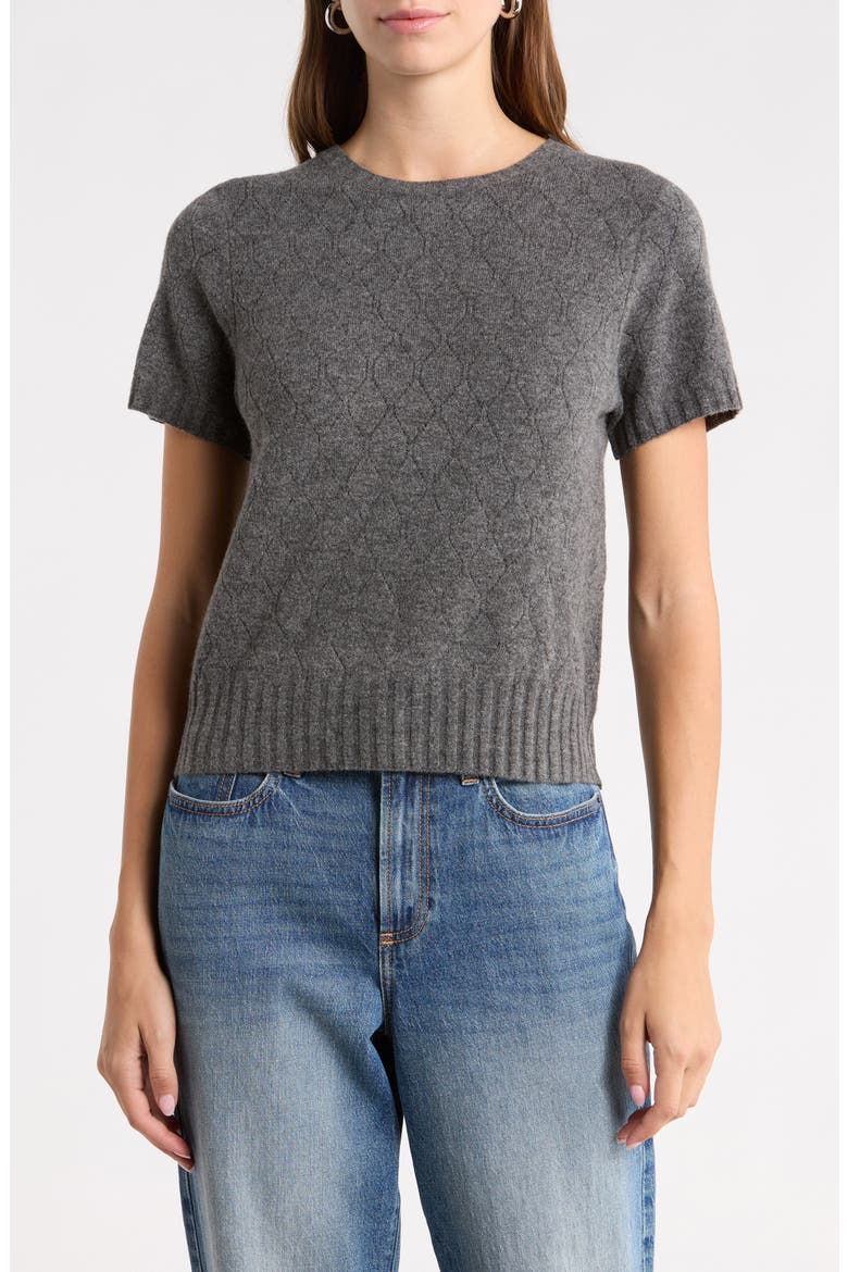 Carrie Diamond Pointelle Sweater, Main, color, GALAXY GREY HEATHER