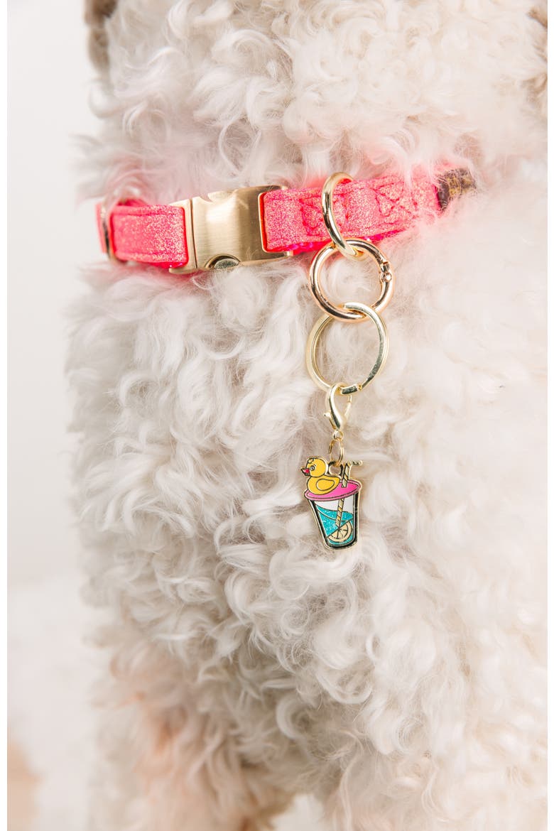 Summer Drink Pet Collar Charm, Alternate, color, Summer Drink
