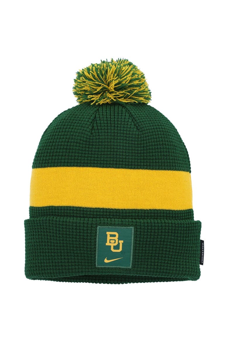 Men's Nike Green Baylor Bears Sideline Team Cuffed Knit Hat with Pom, Main, color, Green