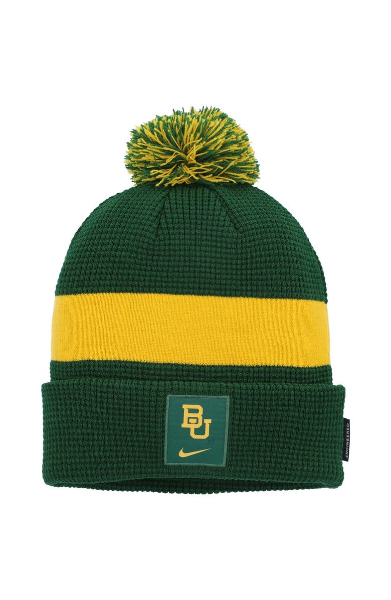 Nike Men's Nike Green Baylor Bears Sideline Team Cuffed Knit Hat with Pom, Main, color, Green
