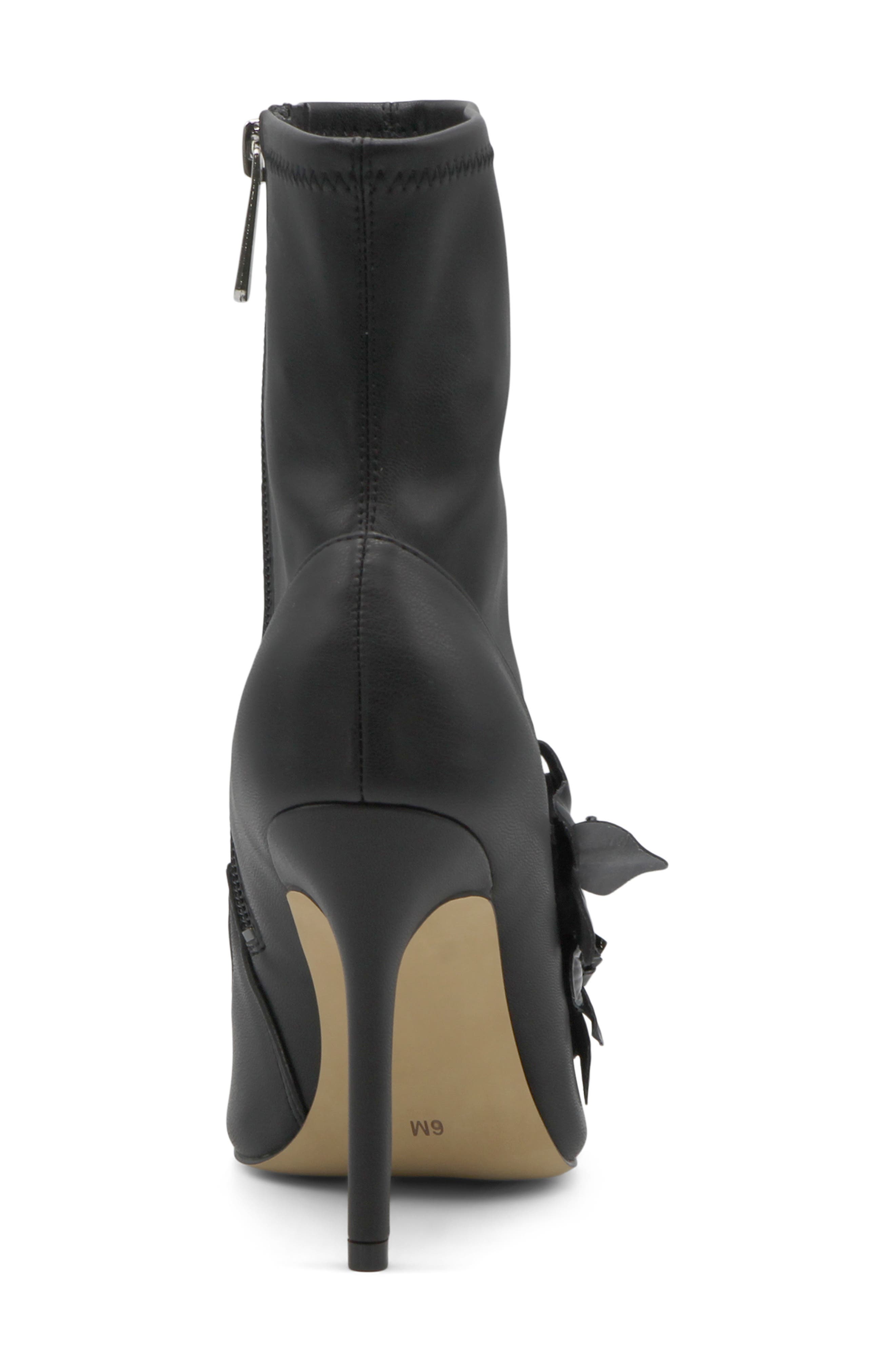 Charles by Charles David Perla Flower Pointed Toe Bootie, Alternate, color, Black