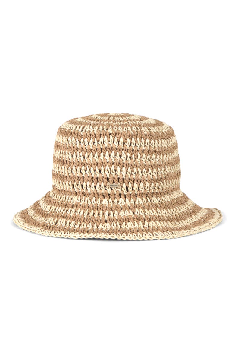 Jonah Crochet Straw Bucket Hat, Main, color, NATURAL/ CAMEL