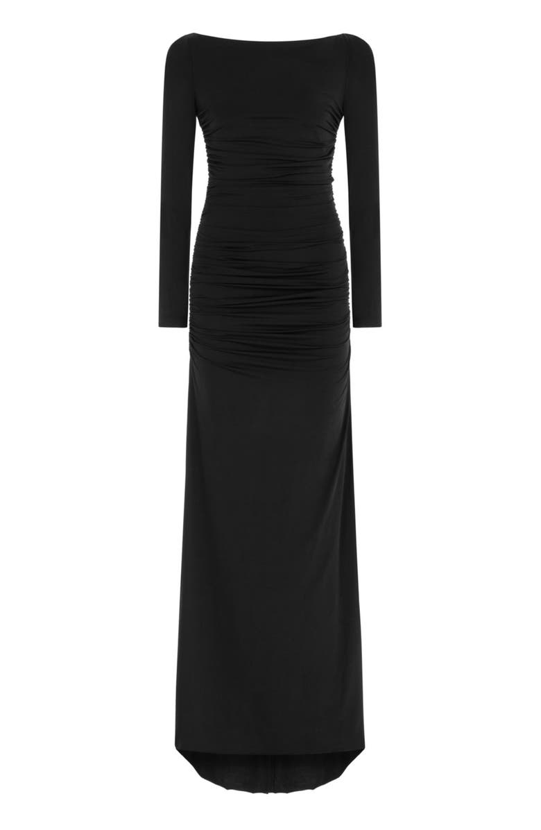Nocturne Open Back Long Sleeve Maxi Dress, Main, color,