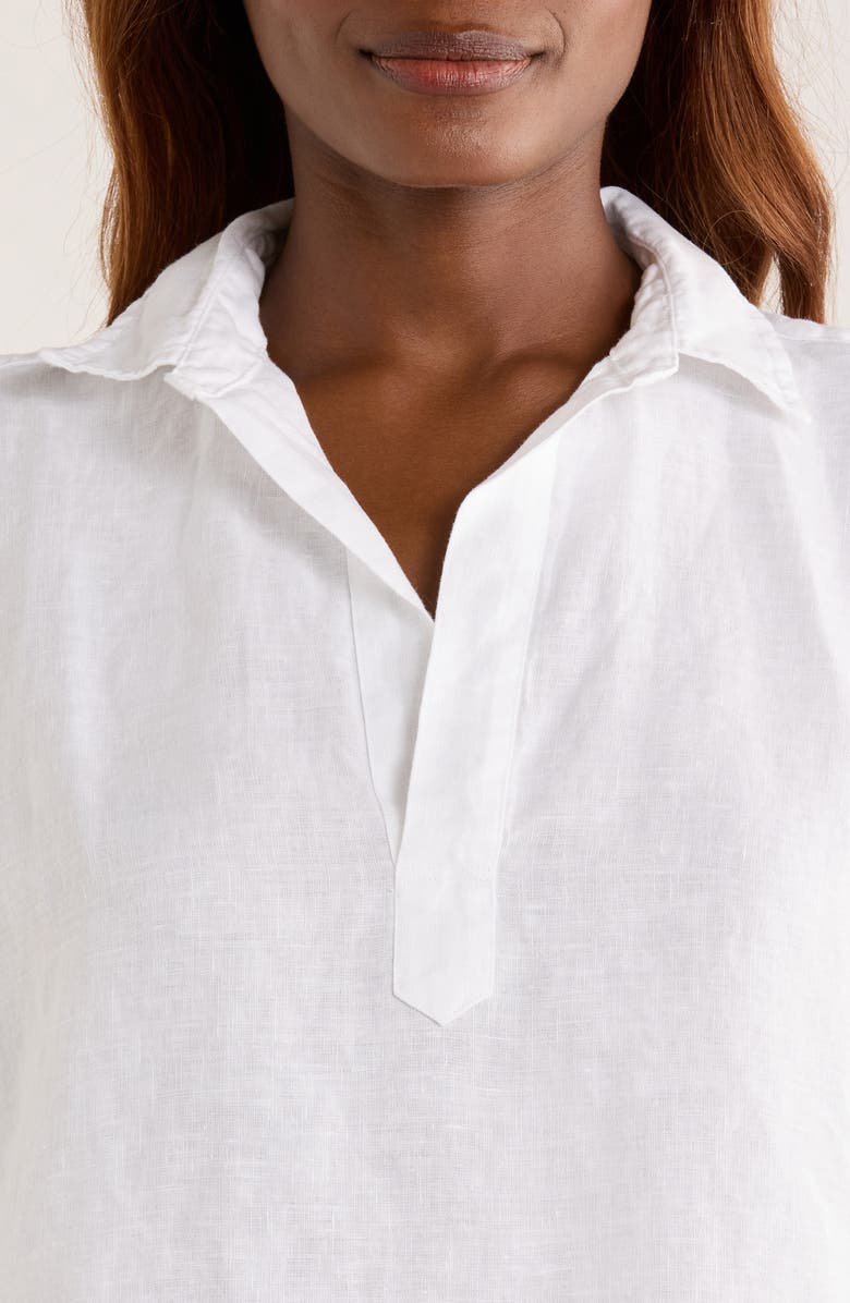 Frank & Eileen Gabi Crop Linen Popover Shirt, Alternate, color,