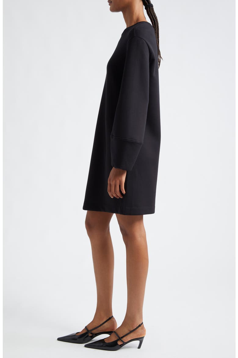 Balloon Long Sleeve Cotton Blend Jersey Shift Dress, Alternate, color, SOLID BLACK
