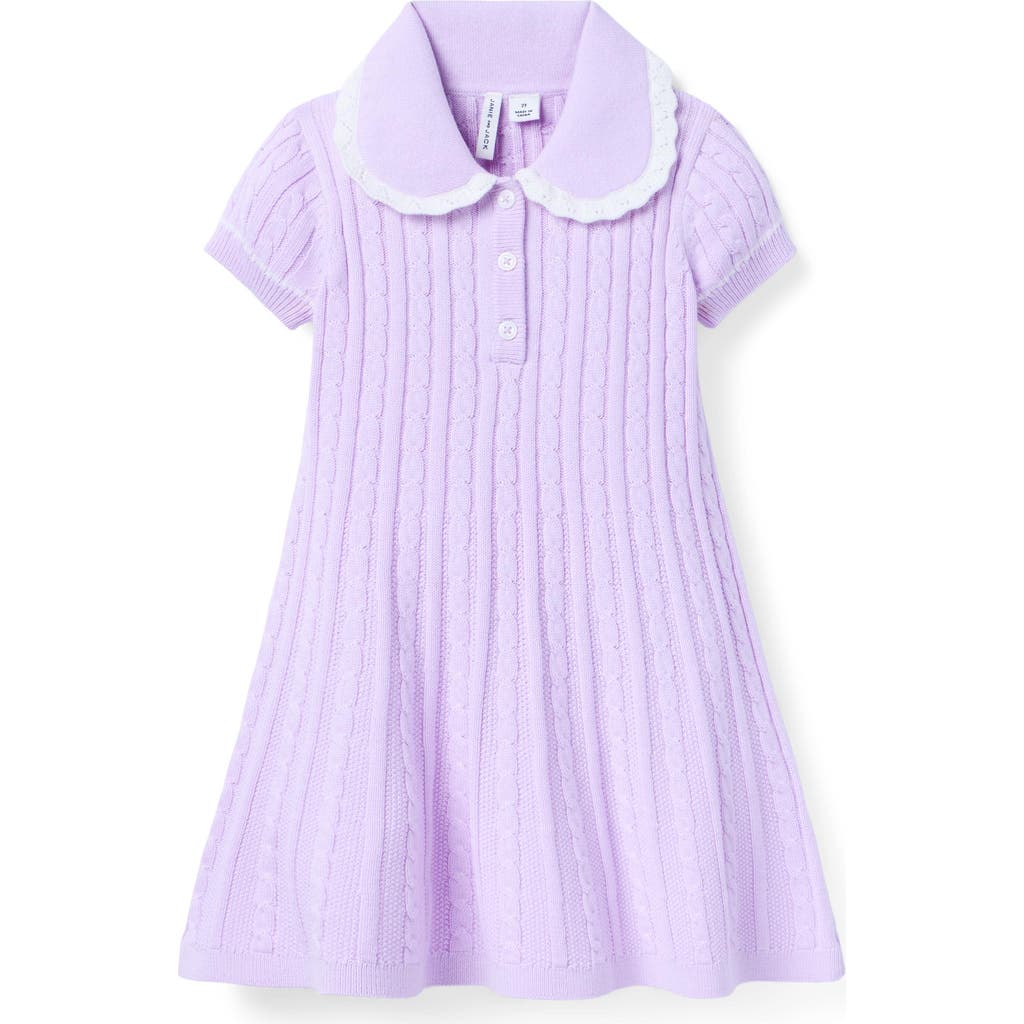 Janie And Jack Cable Knit Sweater Dress In Purple