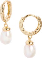 Nordstrom Demi Fine Freshwater Pearl Drop Hoop Earrings
