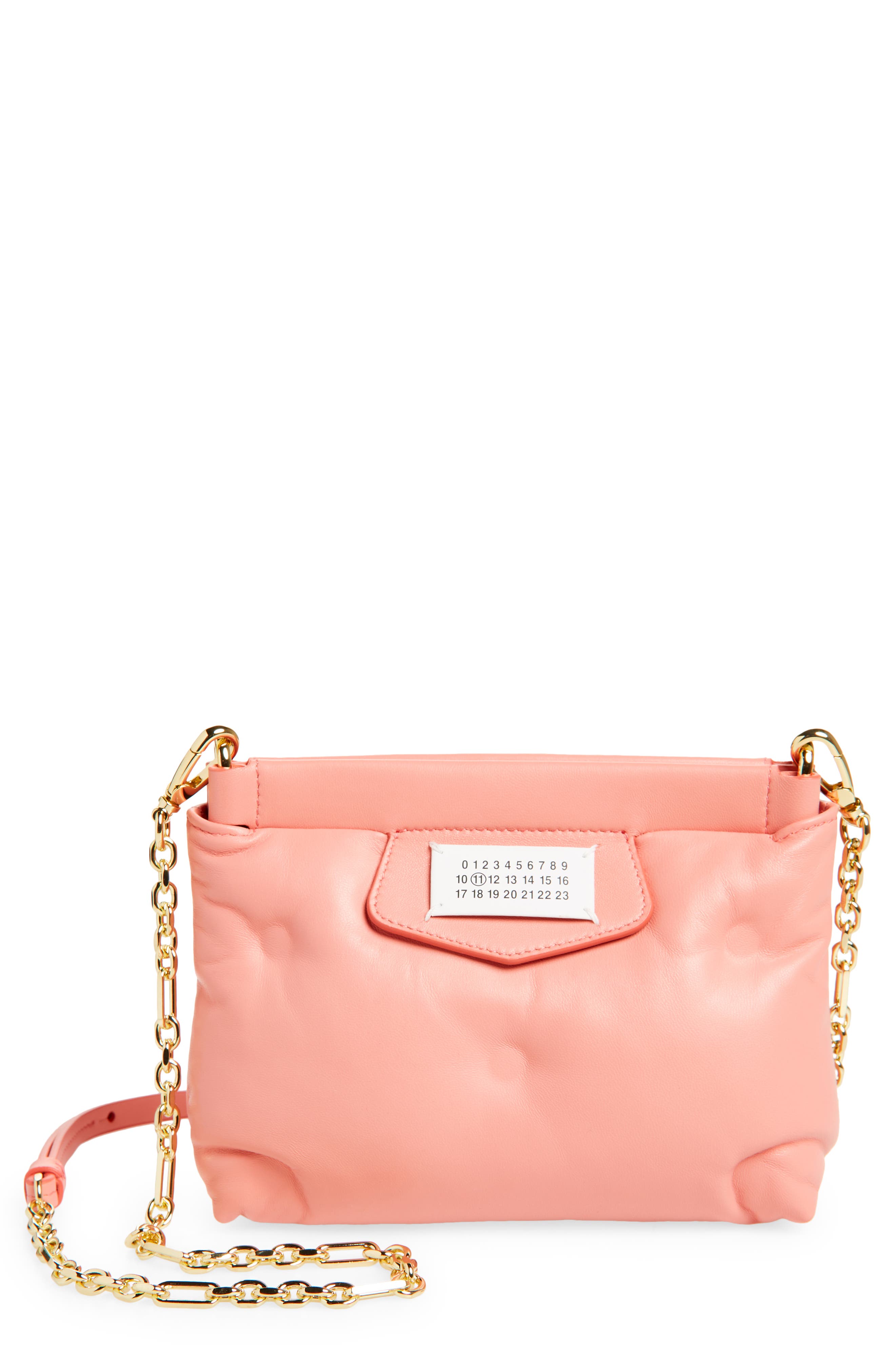 Mini Glam Slam Red Carpet Leather Bag, Main, color, CORAL