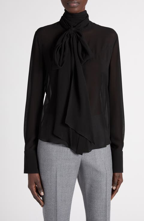 Tie Neck Silk Top