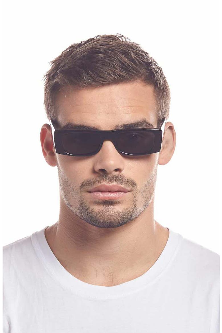 Recovery 53mm Rectangle Sunglasses, Alternate, color, BLACK/ SMOKE MONO